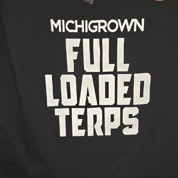 Men's Black Tee Michigrown Full Loaded Terps "Born To Smoke" Unique Cannabis 420 - Picture 5 of 7